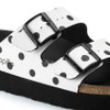 Arizona Platform White Black Dots Birko-Flor - Women's Sandal