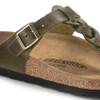 Birkenstock Women's Gizeh Braid Olive Green Oiled Leather Sandal