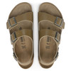 Milano Grip Vintage Wood Faded Khaki Leather - Men's Sandal