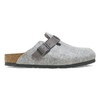 Birkenstock Boston Wool Light Gray Natural Leather - Women's Clog