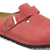 Birkenstock Boston Corduroy Sienna Red Suede - Women's Clog