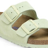 Birkenstock Women's Arizona Soft Footbed Faded Lime Suede Leather Sandal