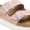 Birkenstock Arizona Platform Soft Pink Nubuck Leather - Women's Sandal