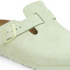 Birkenstock Boston Soft Footbed Faded Lime Suede Leather - Women's Clog