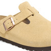 Birkenstock Boston Latte Cream Suede Leather - Unisex Clog 