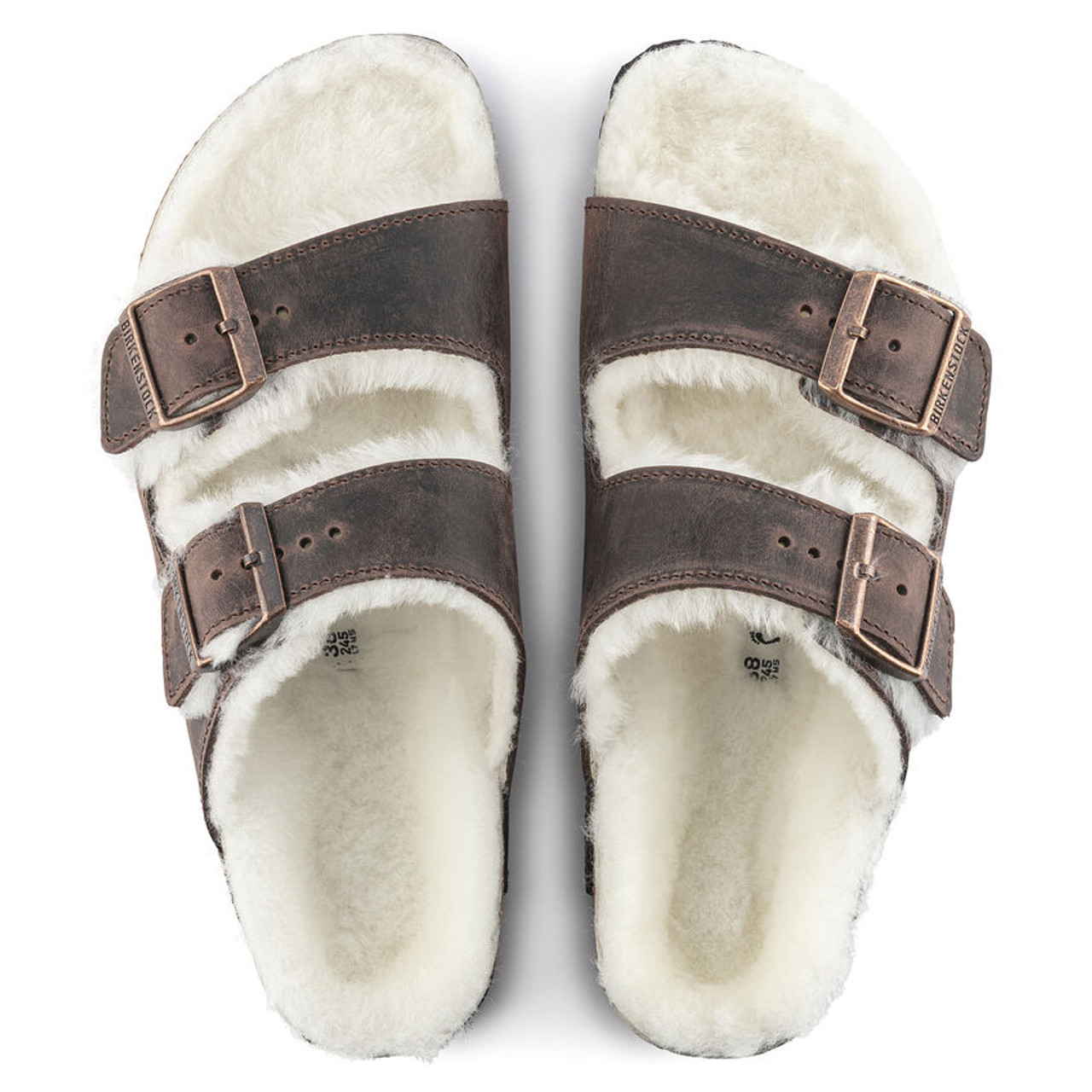 Birkenstock Arizona Shearling Habana Oiled Leather - Unisex Sandal