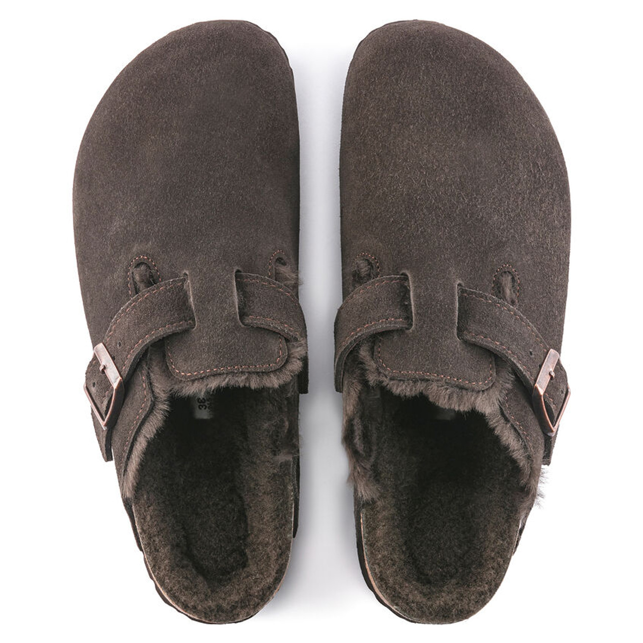 Birkenstock Boston Shearling Mocha Suede Leather - Unisex Clog