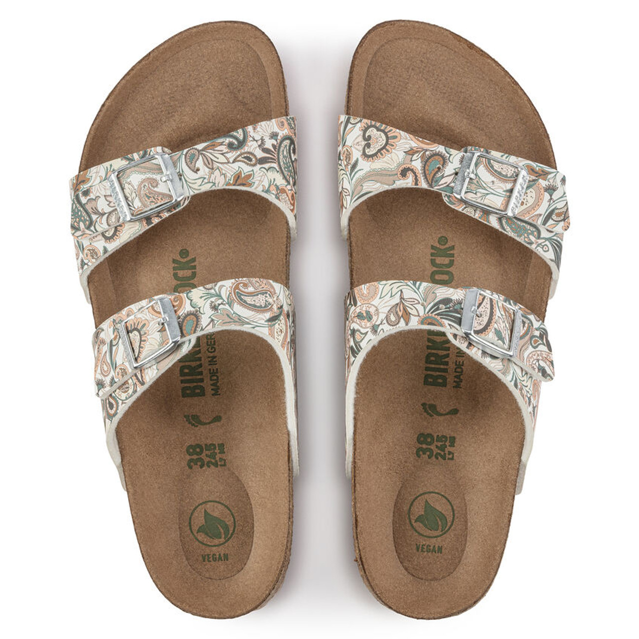 Birkenstock Ladies Gizeh Vegan Floral Birko-Flor Footbed Sandals