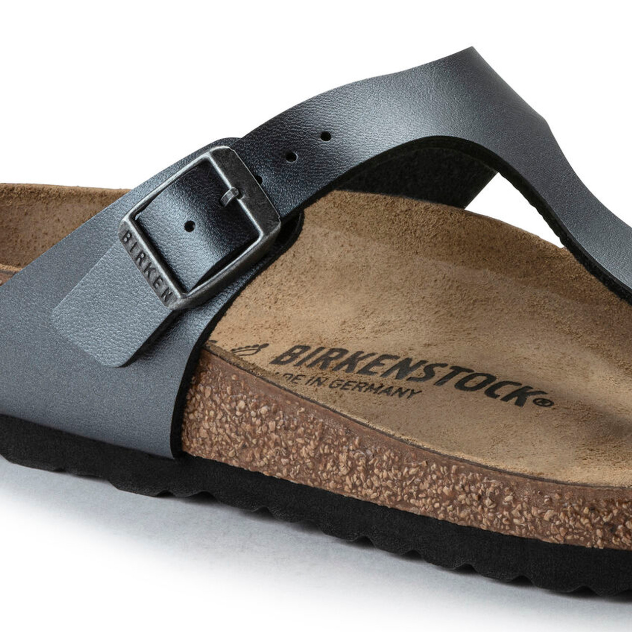 BIRKENSTOCK Gizeh Birko-Flor Nubuck Kids Sandals - Mocha, Navy