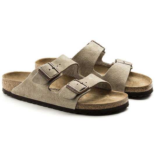 Birkenstock Unisex Arizona Taupe Suede Leather Sandal