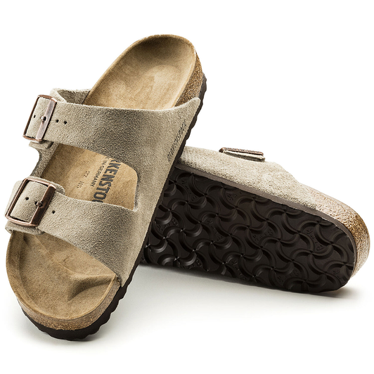 Birkenstock Unisex Arizona Taupe Suede Leather Sandal