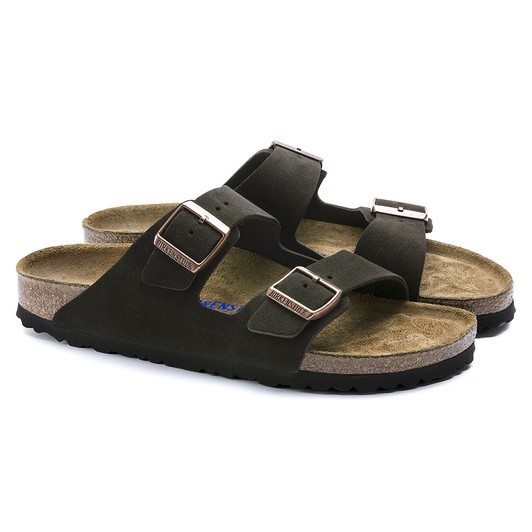 Birkenstock Unisex Arizona Soft Footbed Mocha Suede Leather Sandal