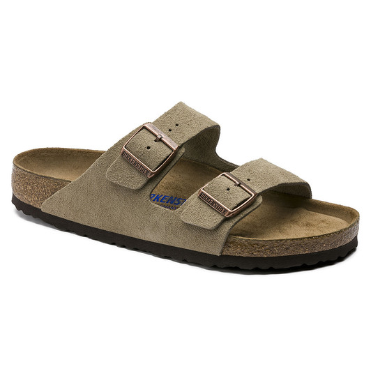Birkenstock Unisex Arizona Soft Footbed Taupe Suede Leather Sandal