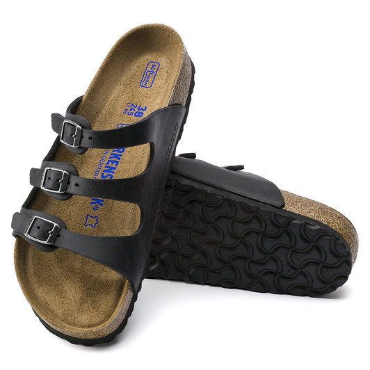 Birkenstock  Florida Soft Footbed Black Oiled Leather - Women's Sandal