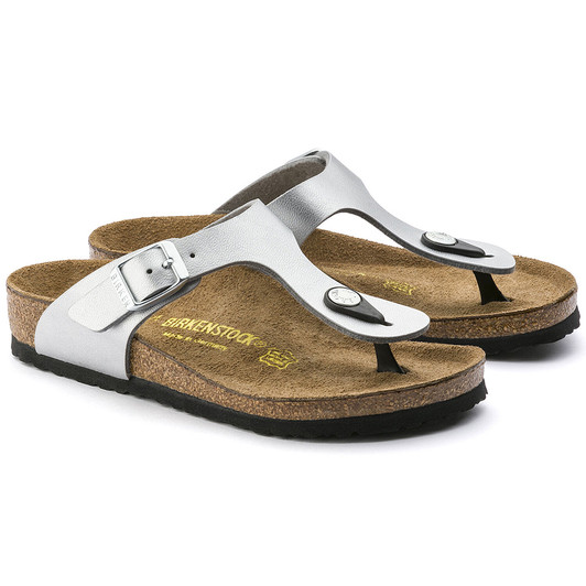 Birkenstock Gizeh Silver Birko Flor - Women's Sandal