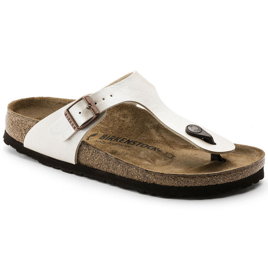 Birkenstock Women's Gizeh Birko-Flor Graceful Pearl White Sandal