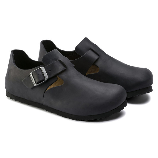 Birkenstock Unisex London Black Oiled Leather Shoe