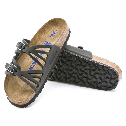 Birkenstock Women's Granada Soft Footbed Black Oiled leather Sandal