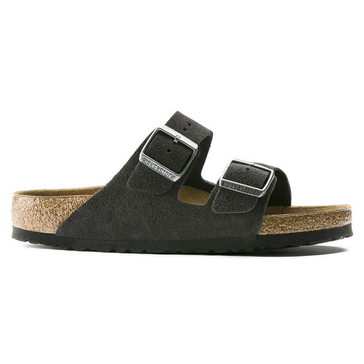 Birkenstock Unisex Arizona Soft Footbed Velvet Grey Suede Leather Sandal