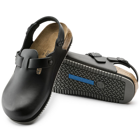 Birkenstock Unisex Tokyo Super Grip Black Leather Clog