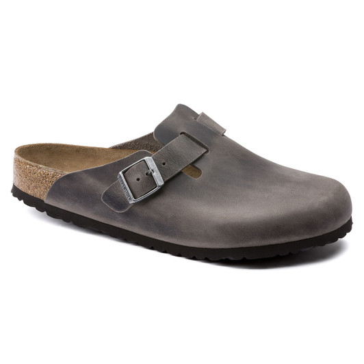 Birkenstock Unisex Boston Soft Footbed Iron Oiled Leather Clog