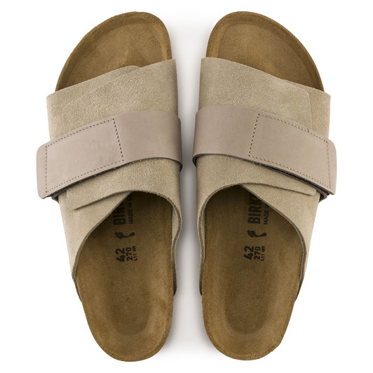 Birkenstock Unisex Kyoto Taupe Nubuck/Suede Leather Sandal