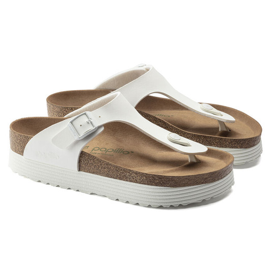 Gizeh Papillio Platform Vegan White Birko Flor - Women's Sandal