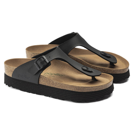 Birkenstock - Gizeh Sandal-Metallic Black Birko Flor