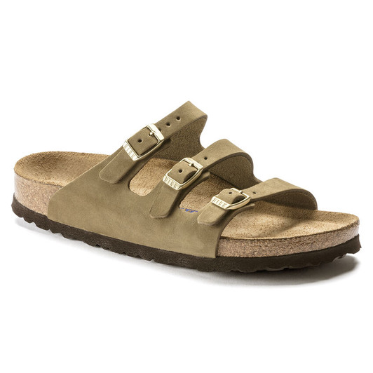 Birkenstock - Florida Fresh Soft FootBed - Faded Khaki Nubuck Leather