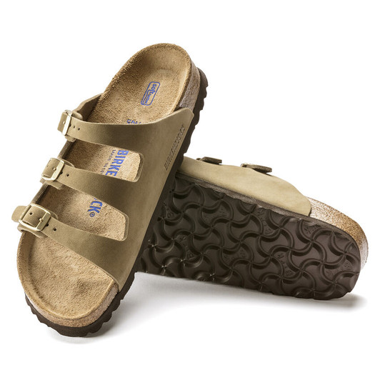  Birkenstock - Florida Fresh Soft FootBed - Faded Khaki -Nubuck 