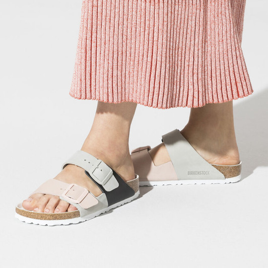 Birkenstock - Arizona Split Hex Sandal - Mineral/Light Rose Khaki Nubuck Leather