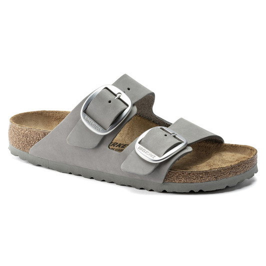 Birkenstock Arizona Big Buckle Dove Gray Nubuck Leather - Women's Sandal