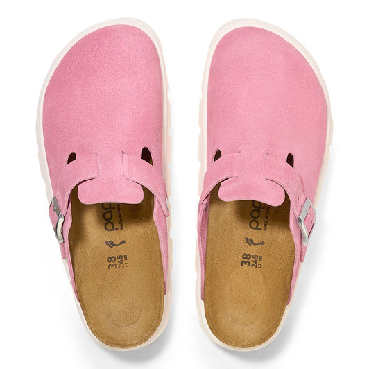 Boston Chunky Suede Leather Candy Pink - Women's Clog (1026158)