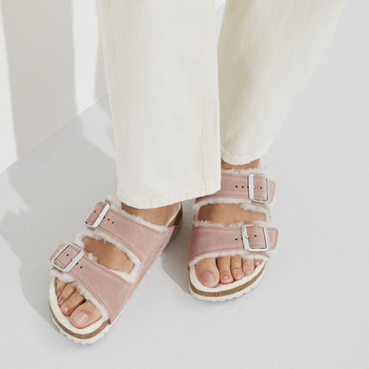 Birkenstock Arizona Shearling Pink Clay - Unisex Sandal