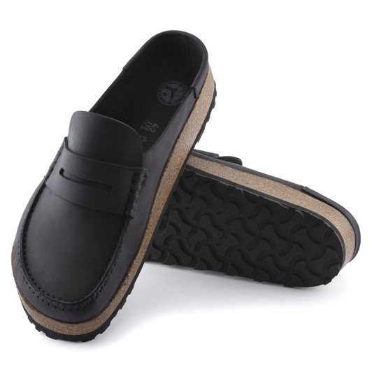 Birkenstock Naples Grip Black Oiled Leather - Men's Clog