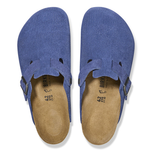 Birkenstock Boston Corduroy Indigo Suede - Women's Clog