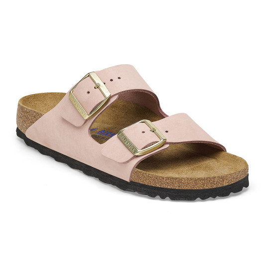 Birkenstock Women's Arizona Soft Footbed Soft Pink Nubuck Leather Sandal