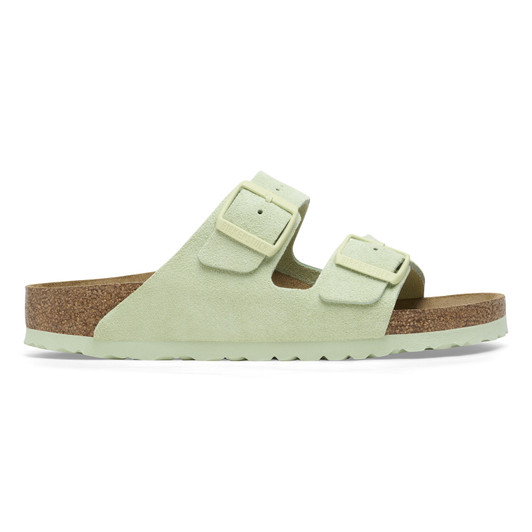Birkenstock Arizona Soft Footbed Faded Lime Suede Leather - Women's Sandal