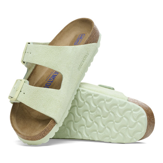 Birkenstock Arizona Soft Footbed Faded Lime Suede Leather - Women's Sandal