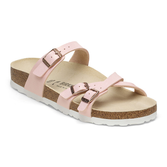 Birkenstock Franca Birko Flor Embossed Lizard Light Rose - Women's Sandal