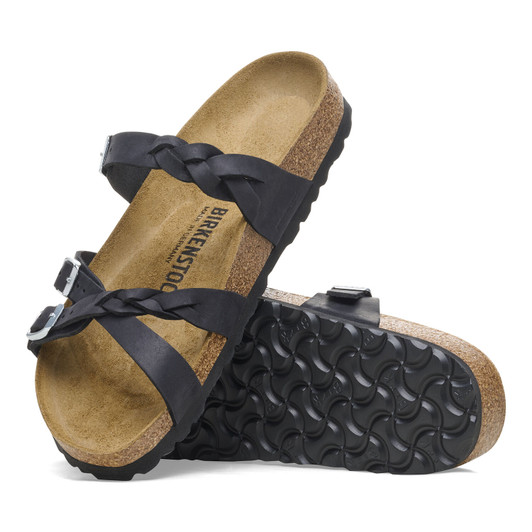 Birkenstock Women's Franca Braid Black Oiled Leather Sandal