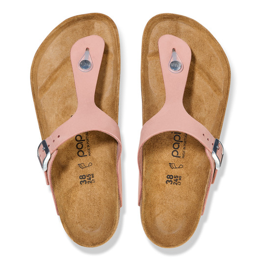 Birkenstock Women's Gizeh Platform Soft Pink Nubuck Leather Sandal