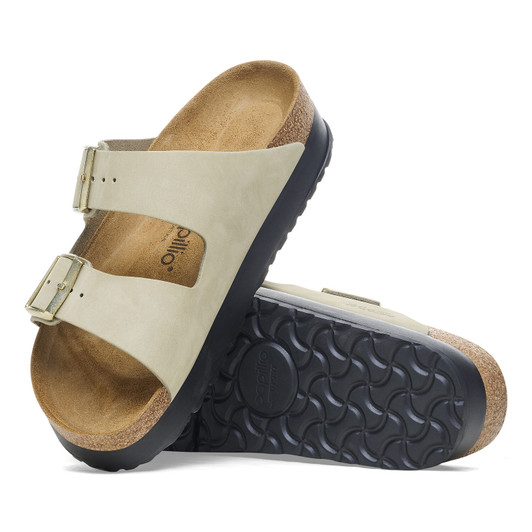 Birkenstock Arizona Platform Eucalyptus Nubuck Leather - Women's Sandal