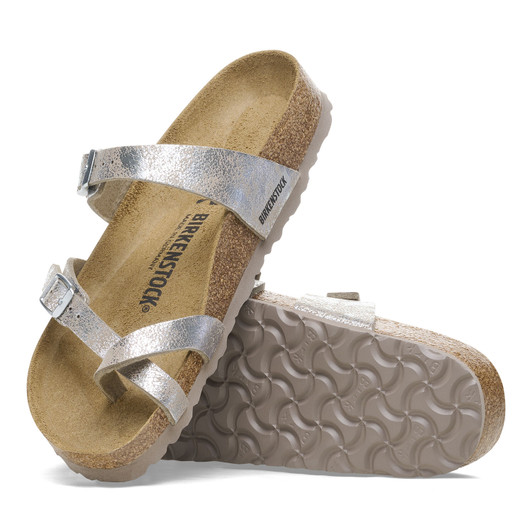 Birkenstock Women's Mayari Washed Metallic Silver Sandal
