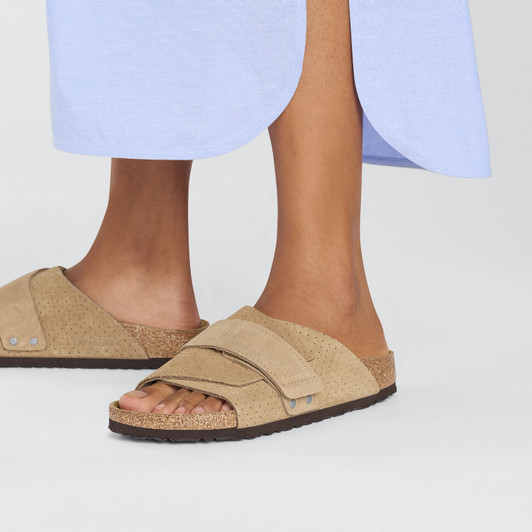 Birkenstock Unisex Kyoto Dotted New Beige Suede Sandal