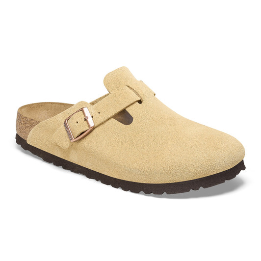 Birkenstock Boston Latte Cream Suede Leather - Unisex Clog 