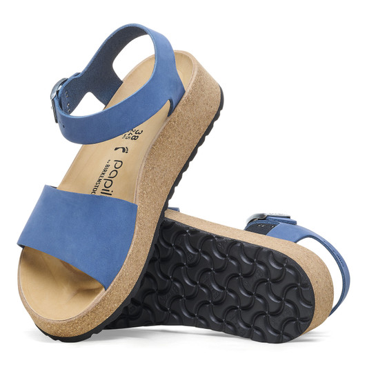 Birkenstock Women's Glenda Elemental Blue Nubuck Leather Sandal