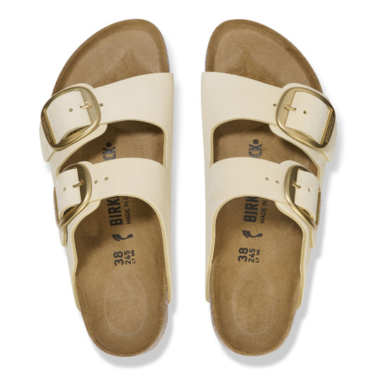 Birkenstock Women's Arizona Big Buckle Ecru Nubuck Leather Sandal