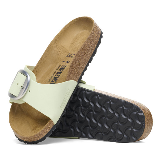 Madrid Big Buckle Faded Lime Nubuck Leather - Women's Sandal