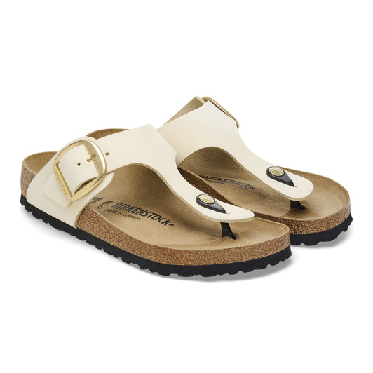 Birkenstock Women's Gizeh Big Buckle Ecru Nubuck Leather Sandal